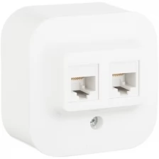 Quteo Розетка двойная компьютерная RJ45 категория 5е UTP белая наружная