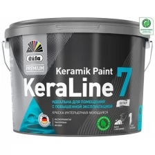 Краска для стен и потолков моющаяся Dufa Premium KeraLine Keramik Paint 7 матовая прозрачная база 3 0,9 л.